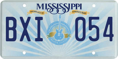 MS license plate BXI054
