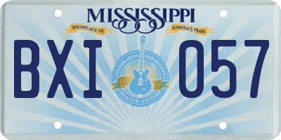 MS license plate BXI057