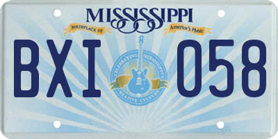 MS license plate BXI058