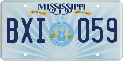 MS license plate BXI059