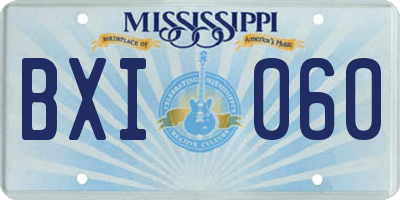 MS license plate BXI060
