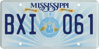 MS license plate BXI061