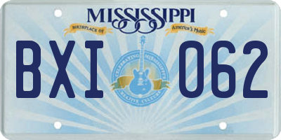 MS license plate BXI062