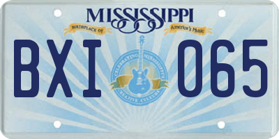 MS license plate BXI065