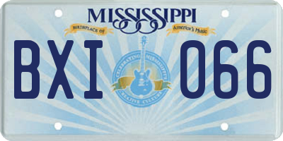 MS license plate BXI066