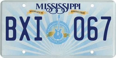 MS license plate BXI067