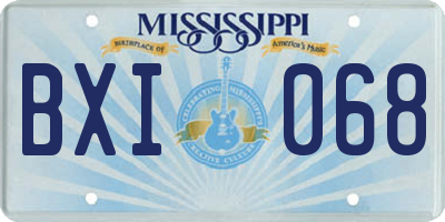 MS license plate BXI068