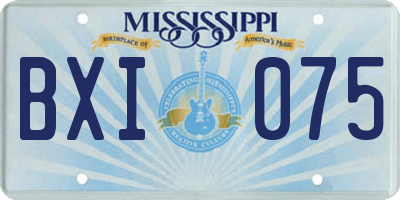 MS license plate BXI075