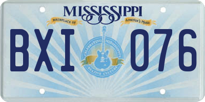 MS license plate BXI076