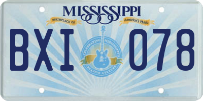 MS license plate BXI078