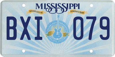 MS license plate BXI079
