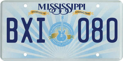 MS license plate BXI080