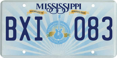 MS license plate BXI083