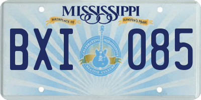 MS license plate BXI085