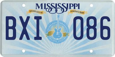 MS license plate BXI086