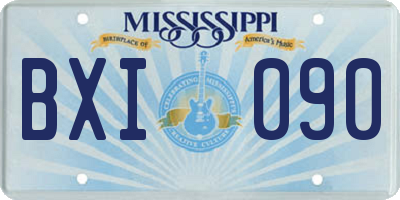 MS license plate BXI090