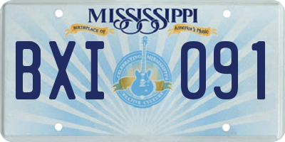 MS license plate BXI091