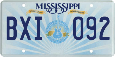 MS license plate BXI092