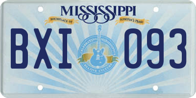 MS license plate BXI093