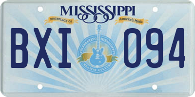 MS license plate BXI094