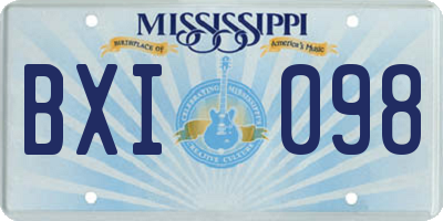 MS license plate BXI098