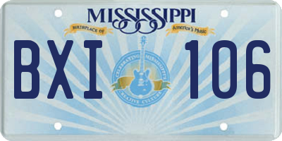 MS license plate BXI106