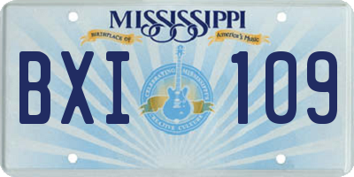 MS license plate BXI109