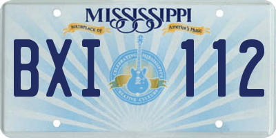 MS license plate BXI112