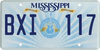 MS license plate BXI117
