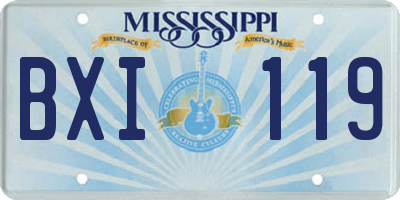 MS license plate BXI119