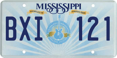 MS license plate BXI121