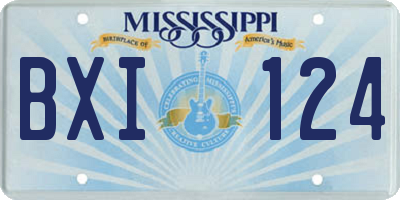 MS license plate BXI124