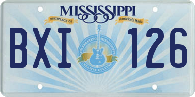 MS license plate BXI126