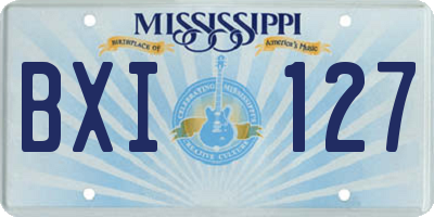 MS license plate BXI127