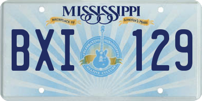 MS license plate BXI129