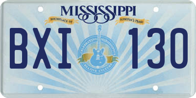 MS license plate BXI130