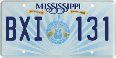 MS license plate BXI131