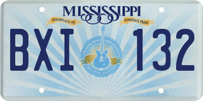 MS license plate BXI132