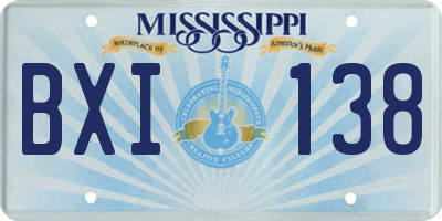 MS license plate BXI138