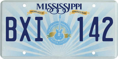 MS license plate BXI142