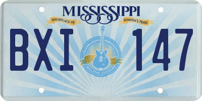 MS license plate BXI147