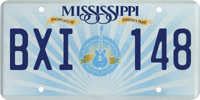 MS license plate BXI148