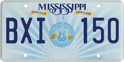 MS license plate BXI150