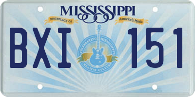 MS license plate BXI151