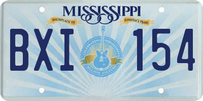 MS license plate BXI154