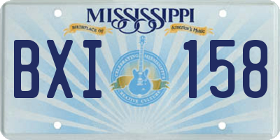 MS license plate BXI158