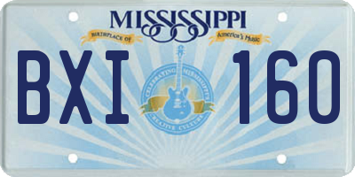MS license plate BXI160