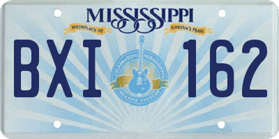 MS license plate BXI162