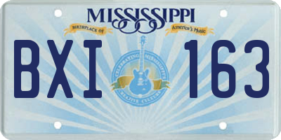 MS license plate BXI163