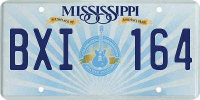 MS license plate BXI164